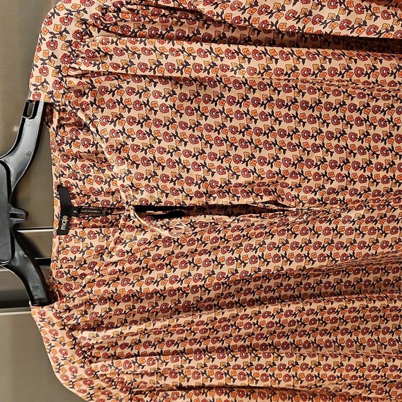💕MAJE Lolivate Floral-Print Satin Blouse Mini Fleurs Print Size 2 = Medium NWT - Picture 13 of 16
